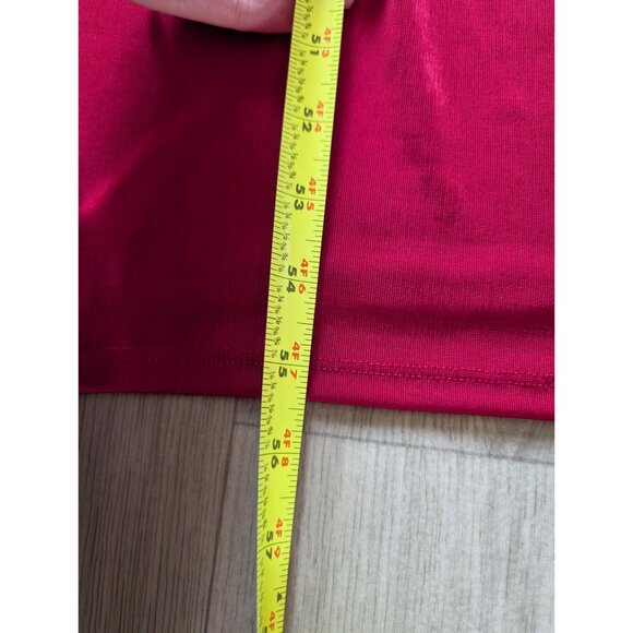 Red Sleeveless Long Dress With Side Knot Detail & Gold Accent By JM Studio Size - Picture 9 of 10